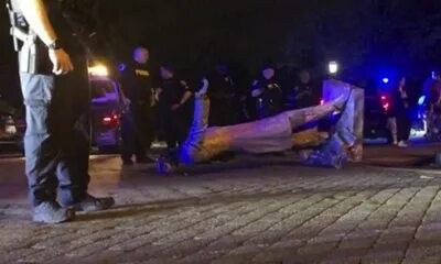 В США протестующие свалили статую единственного президента Конфедерации - «Новости дня»