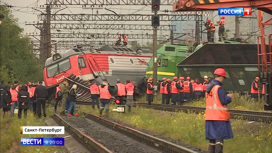 Вести в 20:00 Электровоз согнуло пополам: в Петербурге расследуют столкновение поездов - «Телеканал «Россия»