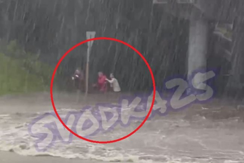 Люди вышли по пояс в воде: автобус “затонул” посреди дороги во Владивостоке – кадры