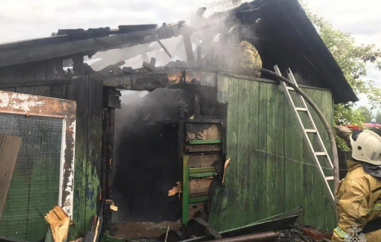 На Южном Урале попавшая в дерево молния спалила садовый дом