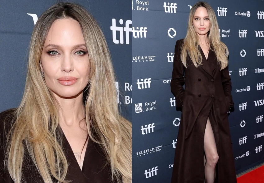 Анджелина Джоли повторила свой знаменитый образ с обнажённой ногой