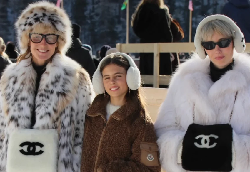 Чёрная икра, шубы и много Chanel: Оксана Бондаренко с дочерьми отдыхает в Швейцарии