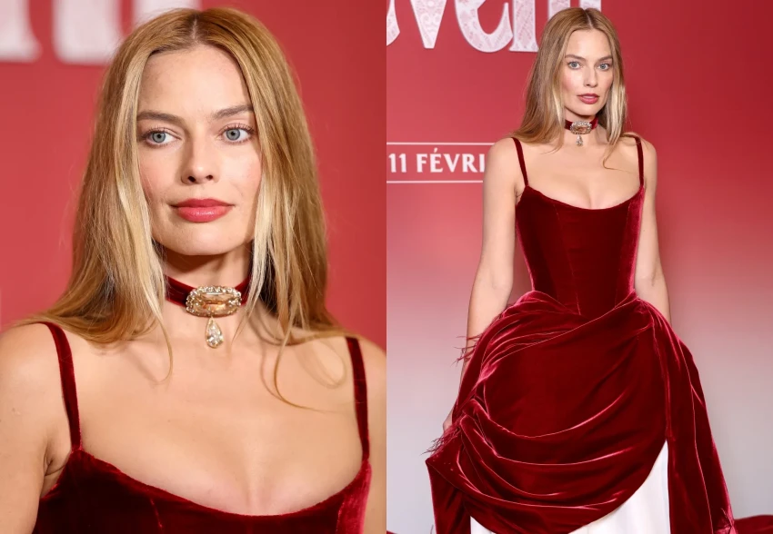 Марго Робби вышла в свет в кастомном платье Chanel со шлейфом