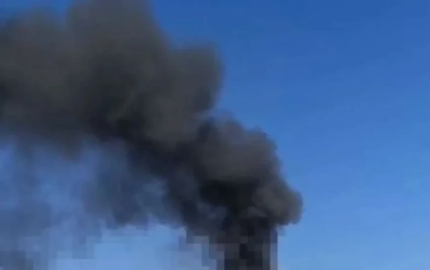 Показана горящая после удара нефтебаза в Губинихе Днепропетровской области